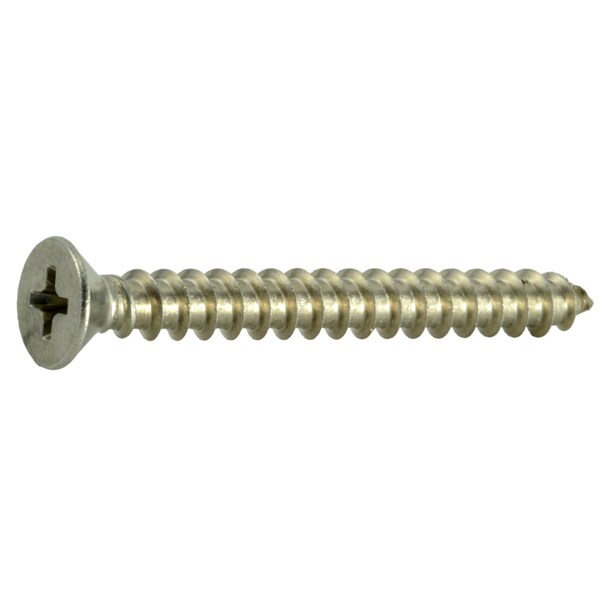Midwest Fastener Sheet Metal Screw, #10 x 1-3/4 in, 18-8 Stainless Steel Flat Head Phillips Drive, 12 PK 35908 - main